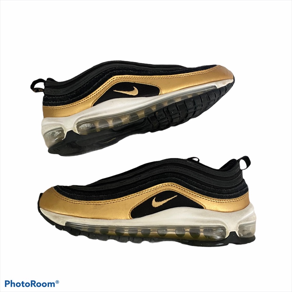 Nike Air Max 97 Black Gold 6Y Womens Sz 7.5 Shoes they run big